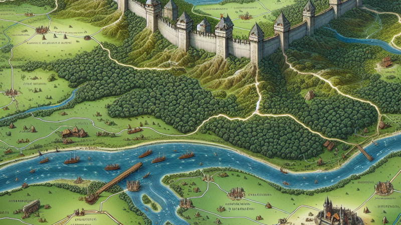 Przebieg limes germanicus z uwzględnieniem nazw fortów