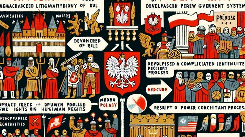 Przedstaw genezę demokracji od średniowiecza do współczesności w Polsce. Wymień zalety i wady demokracji.