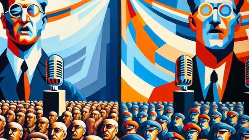 Przemówienie Gierka z 1979 roku: elementy nowomowy, mechanizmy propagandy PRL i propagandy Orwellowskiej Oceanii.