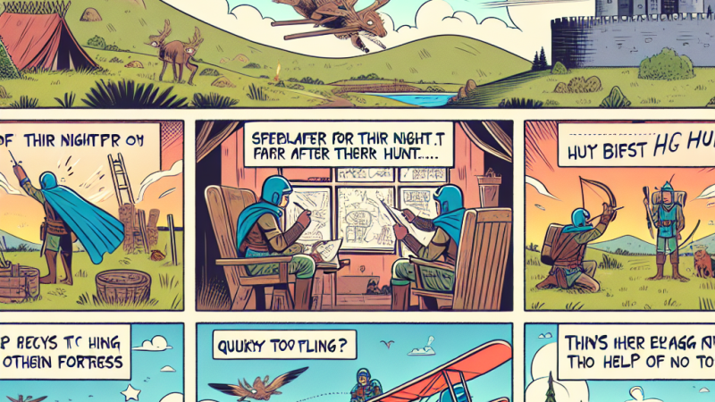 Przygoda bohaterów komiksu "Kajko i Kokosz": Szkoła latania- opowiadanie