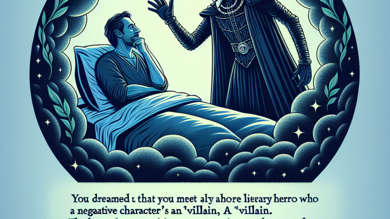 Przyśniło ci się, że spotkałeś bohatera literackiego, który jest negatywna postacią „czarnym charakterem”. Dzięki tobie nastąpiła w nim pozytywna przemiana. Opowiadanie.