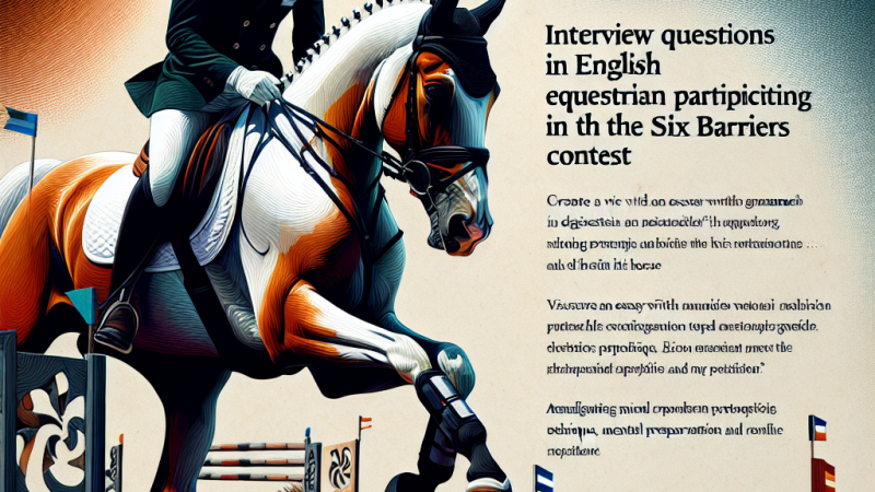 Pytania do wywiadu w języku angielskim z Angelousem Touloupisem, greckim jeźdźcem biorącym udział w konkursie sześciu barier.