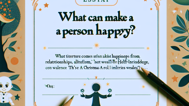 Rozprawka: Co może uszczęśliwić człowieka?