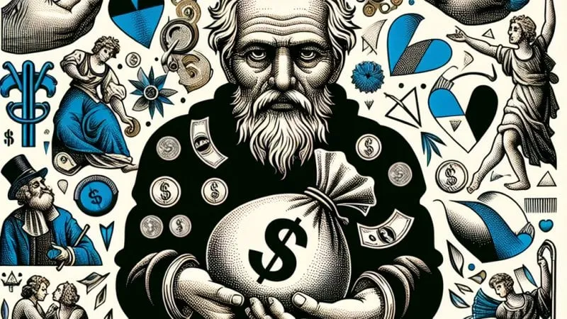 Skąpiec - motywy literackie