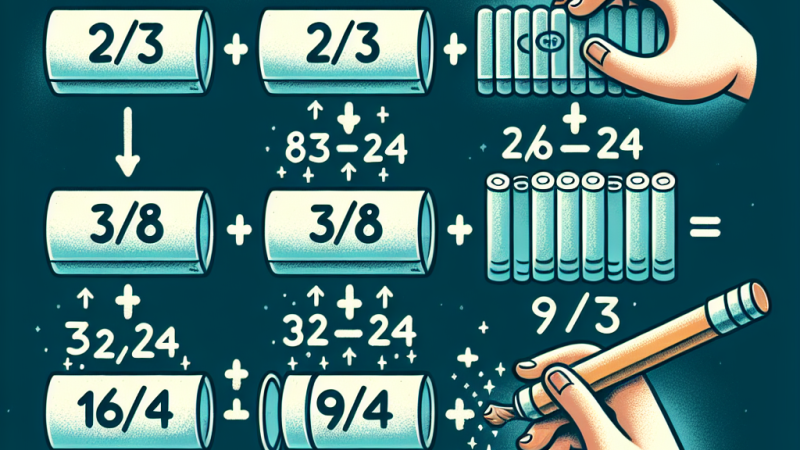 Spowadz ułamki 2/3 i 3/8 do wspólnego mianownika