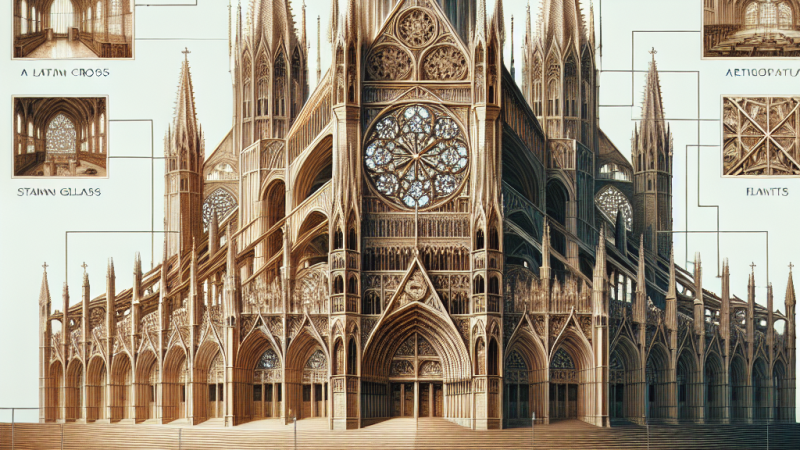 Symbolika katedry gotyckiej: rzut, konstrukcje, wnętrze, podpory, posadzka, sklepienia i dekoracja