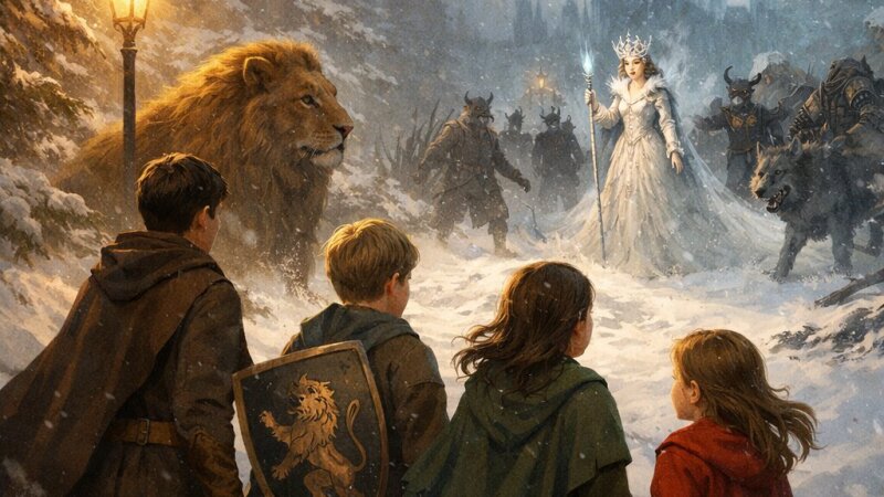 Szafa Narnia: Opowiadanie z dialogiem o pokonaniu białej czarownicy