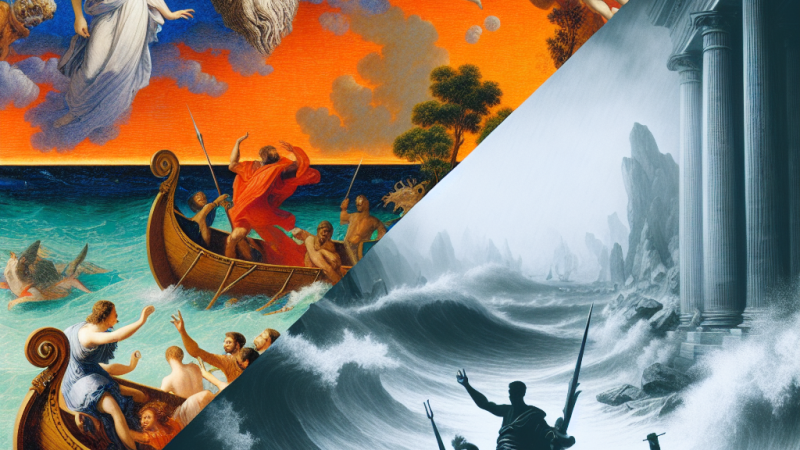 „Tratwa meduzy” Theodora Gericaulta i „Burza” Adama Mickiewicza,  – podobieństwa.