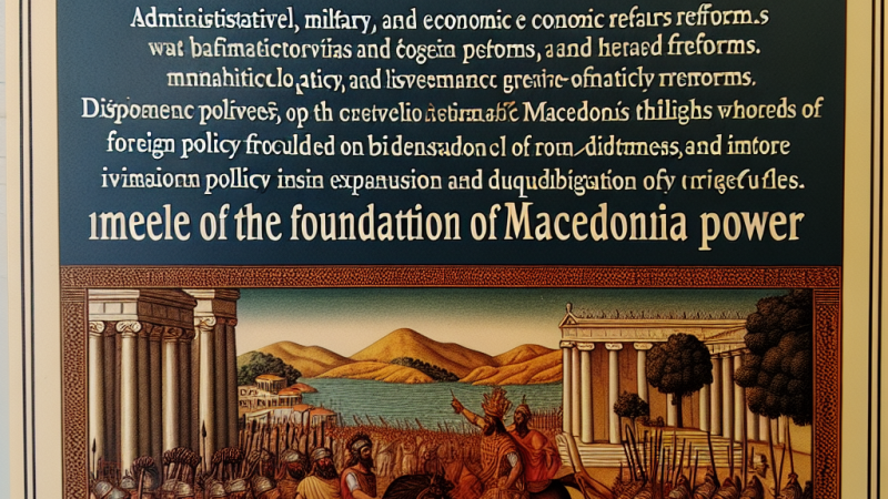 Twórca potęgi państwa macedońskiego - Filip II: polityka wewnętrzna i zagraniczna.