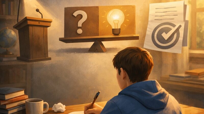 Wybór tematu przemówienia oraz wskazanie tezy