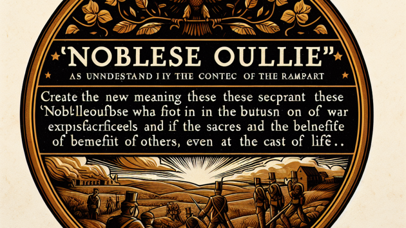 Wyjaśnij jak w kontekście Kamieni na szaniec rozumiesz słowa "Noblesse oblige"