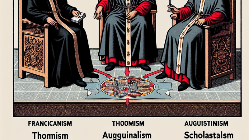 Wyjaśnij pojęcia: franciszkanizm, tomizm, augustynizm, scholastyka. Który z kierunków filozoficznych odzwierciedlał stosunki feudalne? Dlaczego?