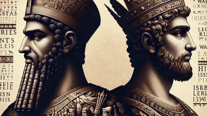 Z cyklu wielkie sylwetki starożytności: porównanie panowania króla Hammurabiego w Babilonii i króla Salomona w Izraelu.