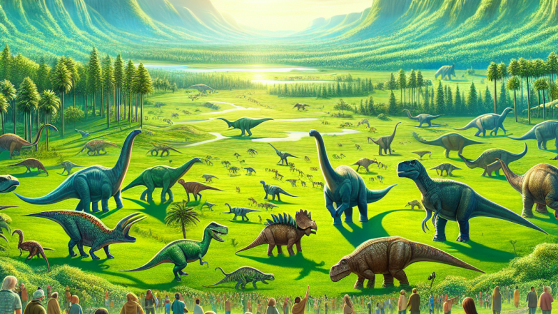 Zaproszenie gości do Doliny Dinozaurów w pięknej pogodzie